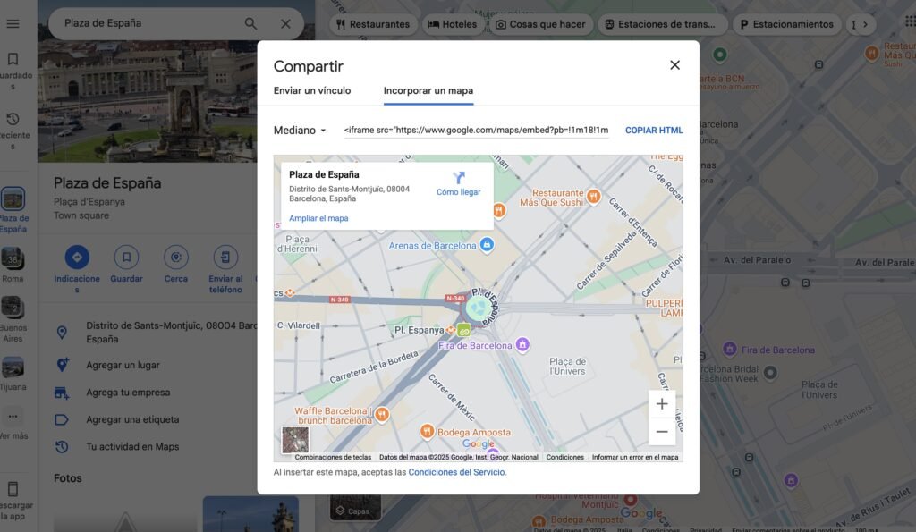 agrega un mapa con html
